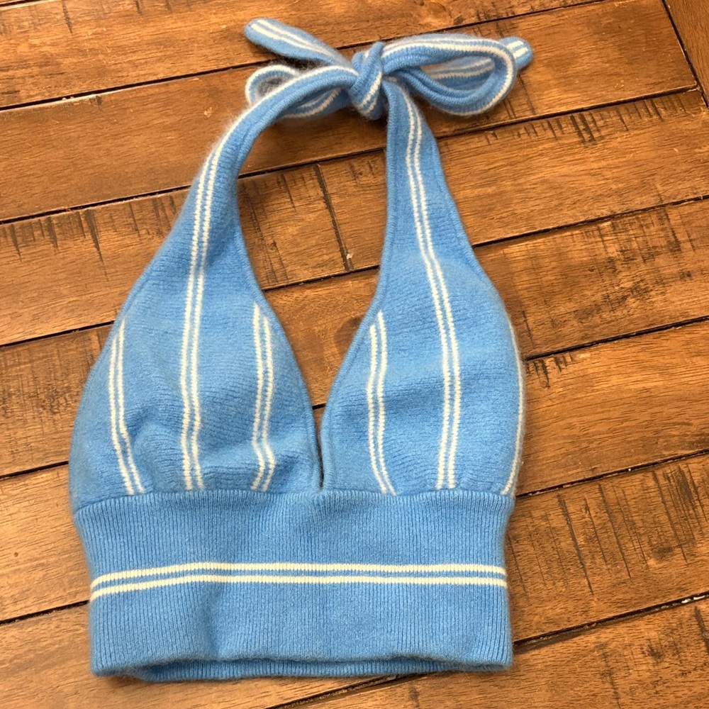 ALO Yoga Blue Cashmere Set with white stripes - Picture 3 of 6